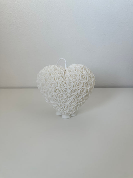 Rose Flower Heart Candle