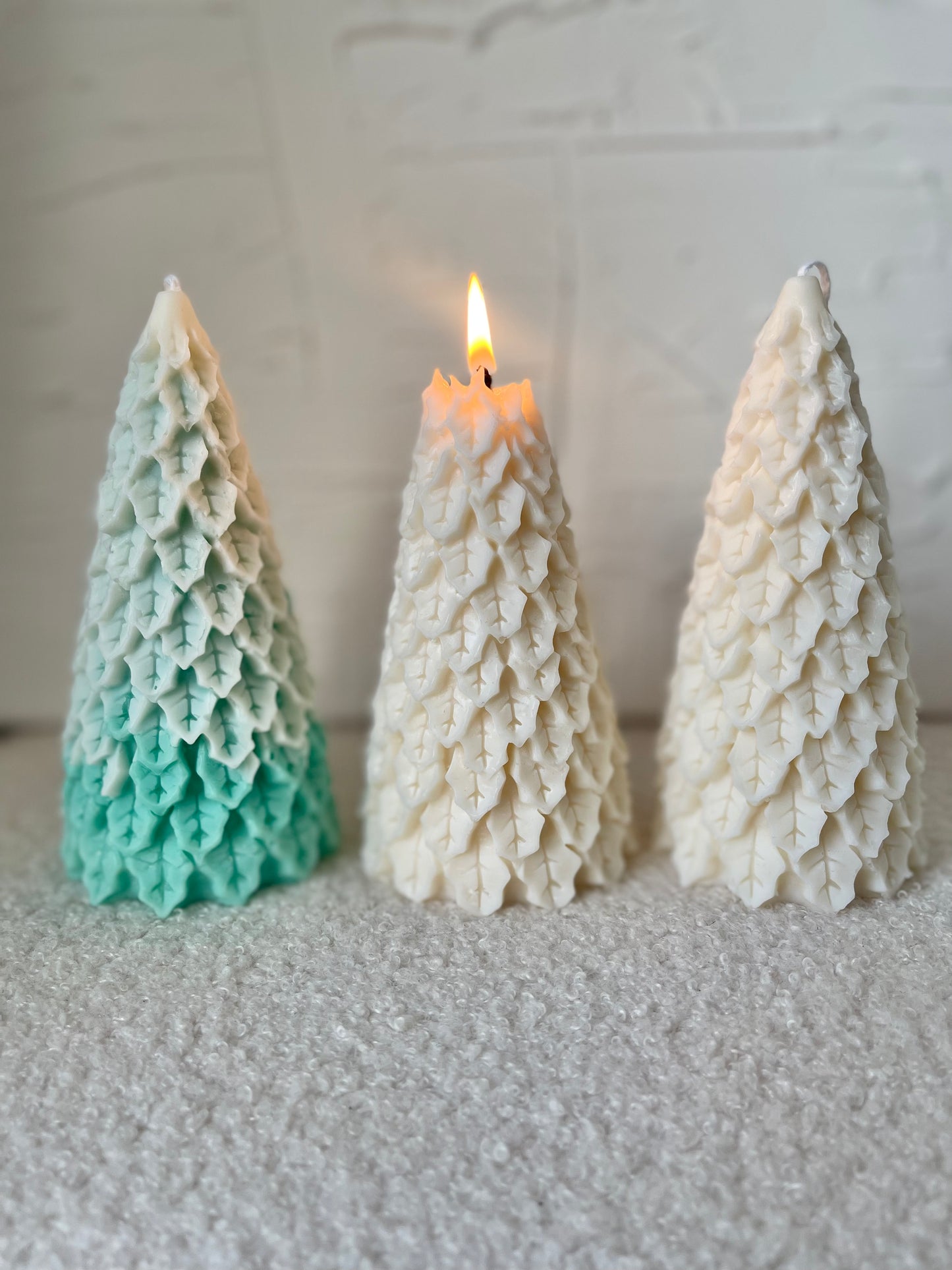 Flocked Christmas Tree Candle