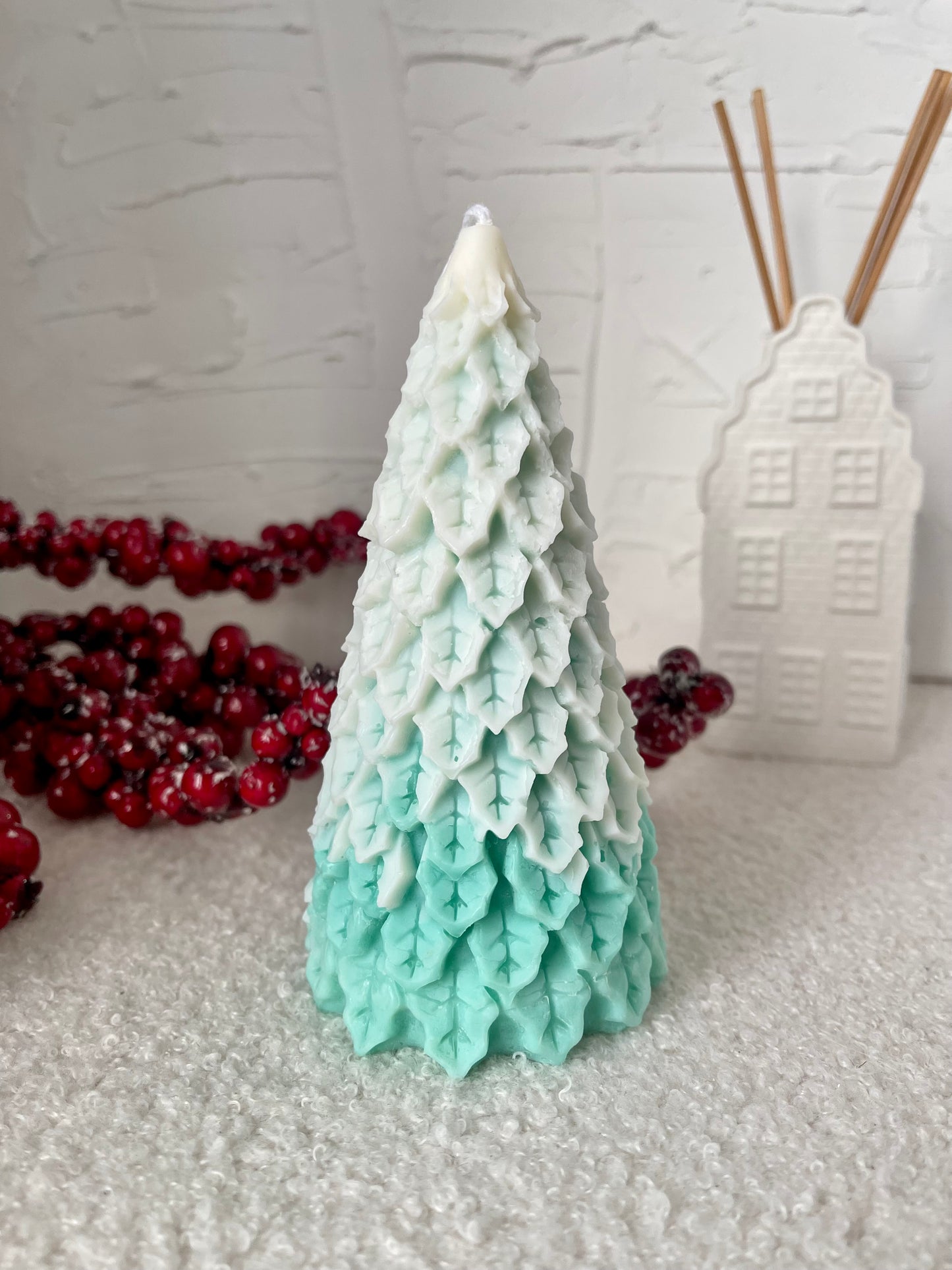 Flocked Christmas Tree Candle