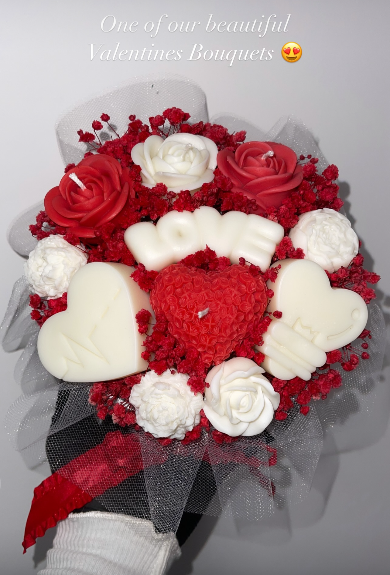 Love and Hearts Candle Bouquet