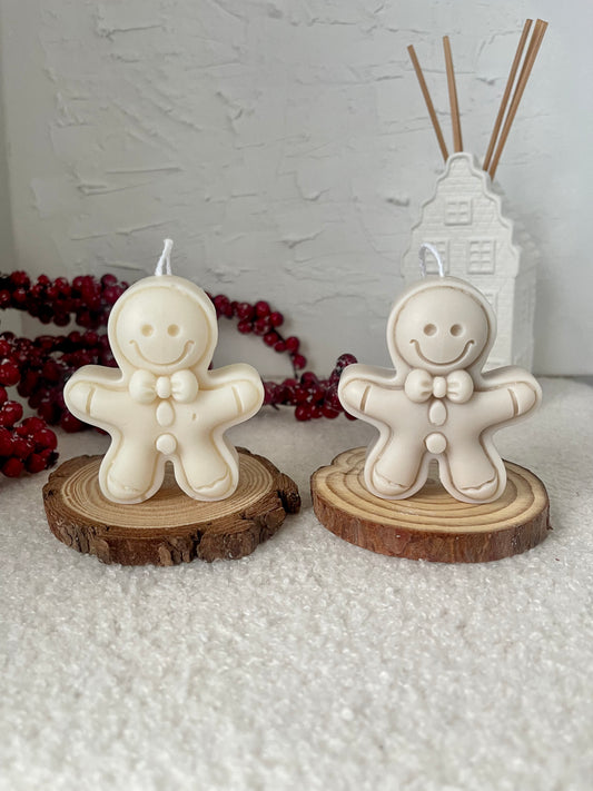 Smiley Gingerbread Man Candle