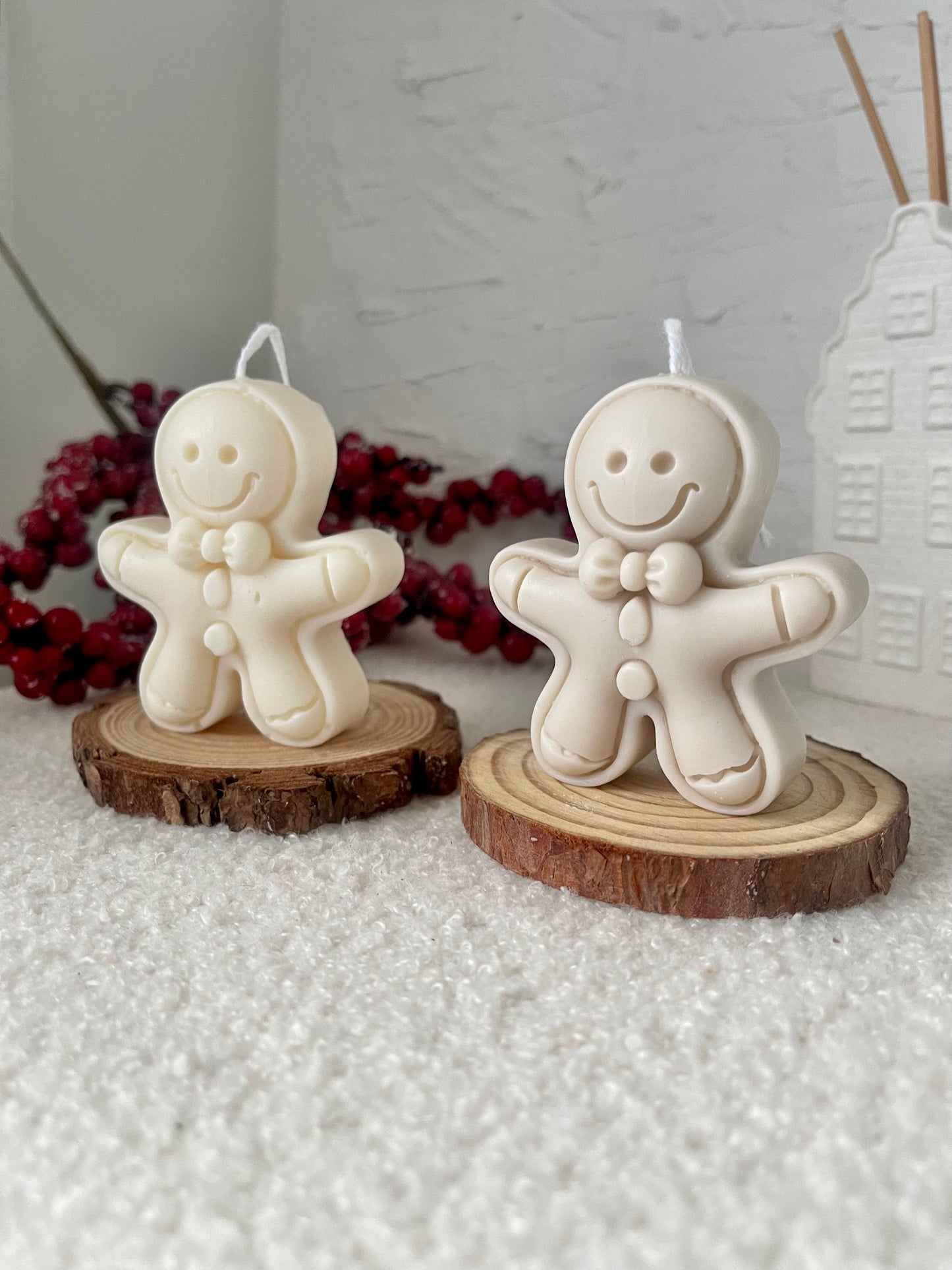 Smiley Gingerbread Man Candle