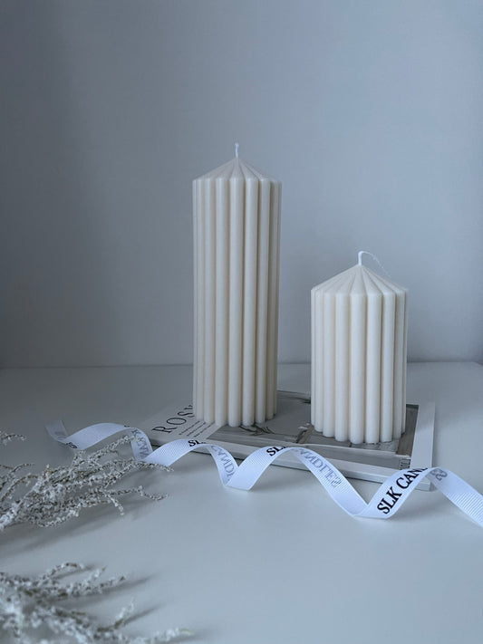 Ribbed Pillar Candles