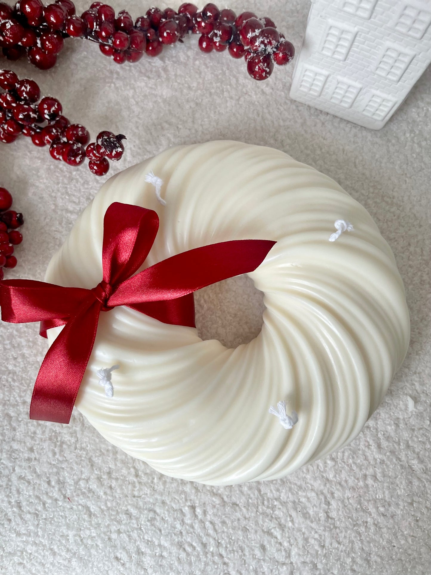 Christmas Wreath Table Candle