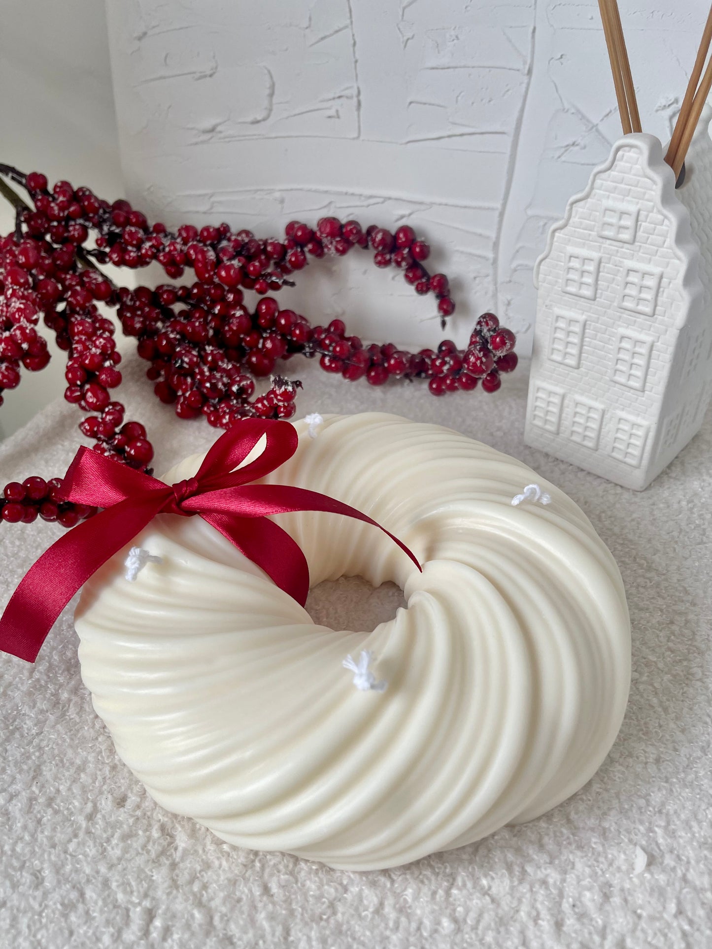 Christmas Wreath Table Candle